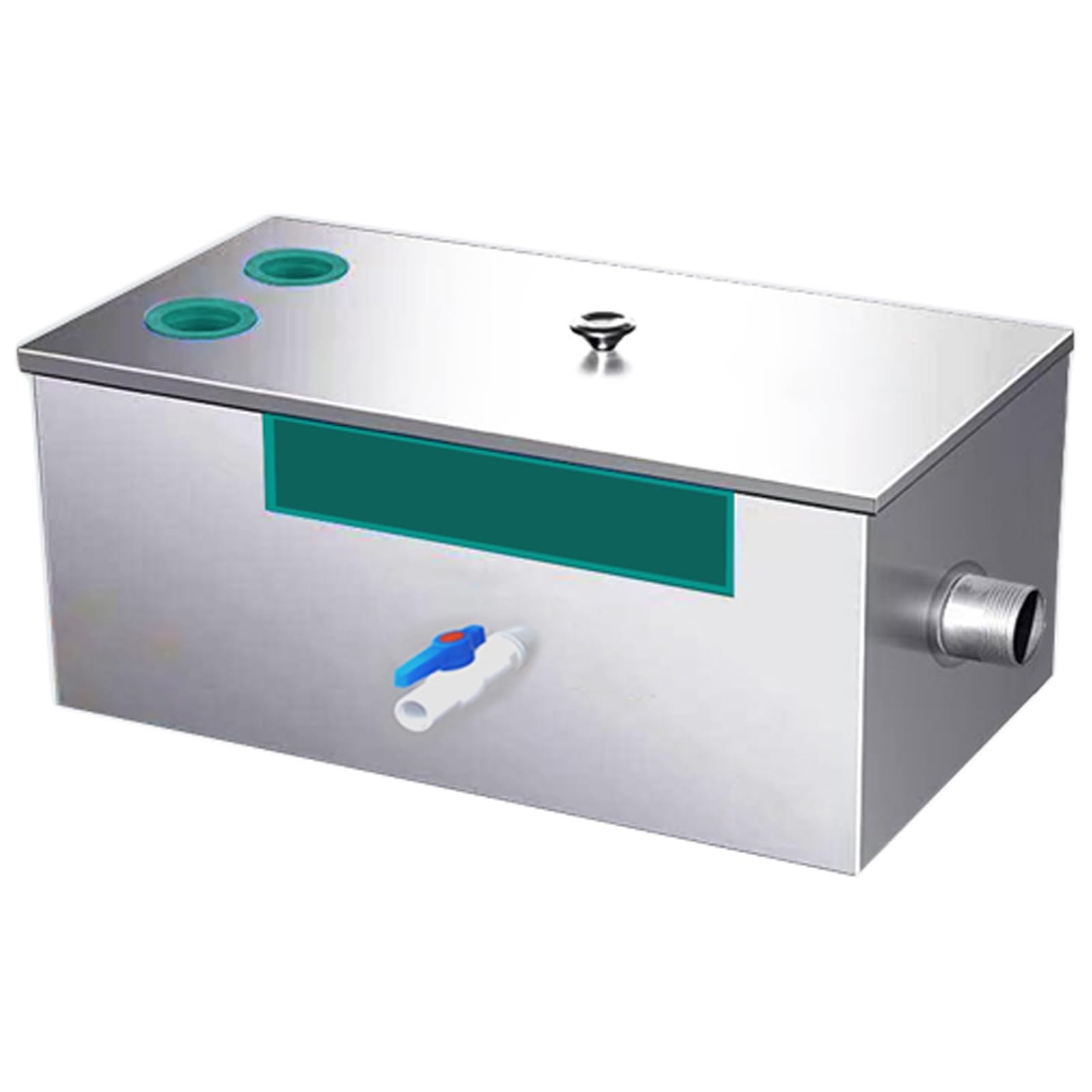 Separador de grasa de acero inoxidable, interceptor de grasa de entrada lateral para restaurantes, cafeterías, cocinas domésticas, gestión eficiente de la grasa para servicio de alimentos