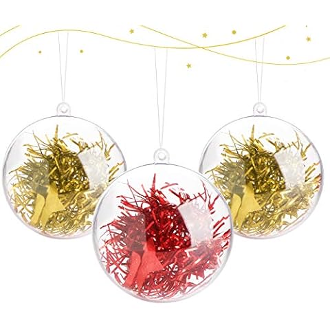ABSOFINE 20 unidades de bolas acrílicas transparentes de Navidad Cover