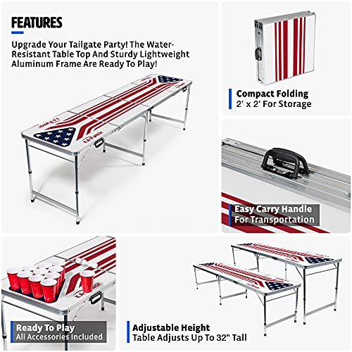 image for EastPoint Sports Easy Folding Drinking Game Pong Tailgate Tables with 