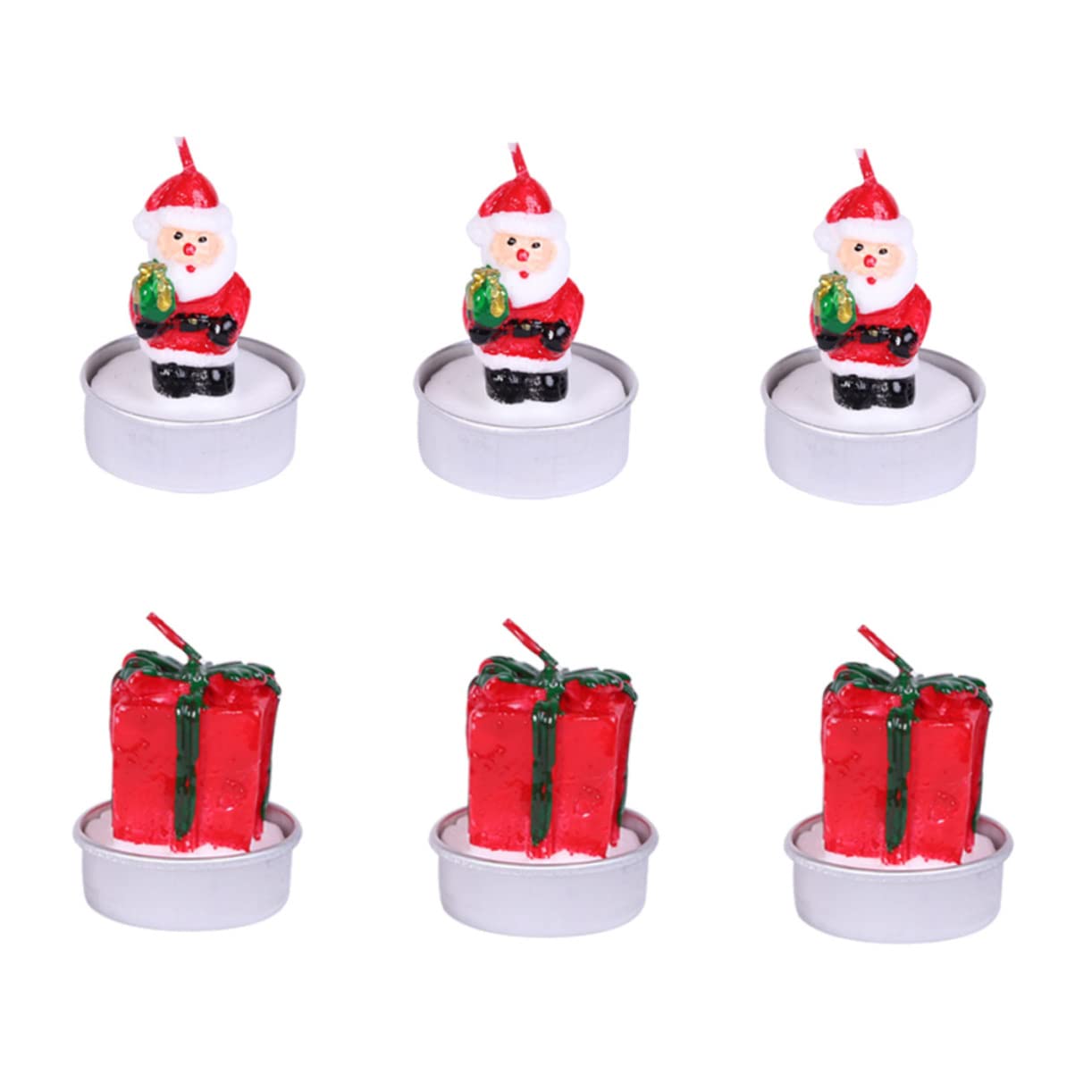 Housoutil 12 Pezzi Santa Claus Gift Box Candela Candele Arredamento Candela Tealight Natale