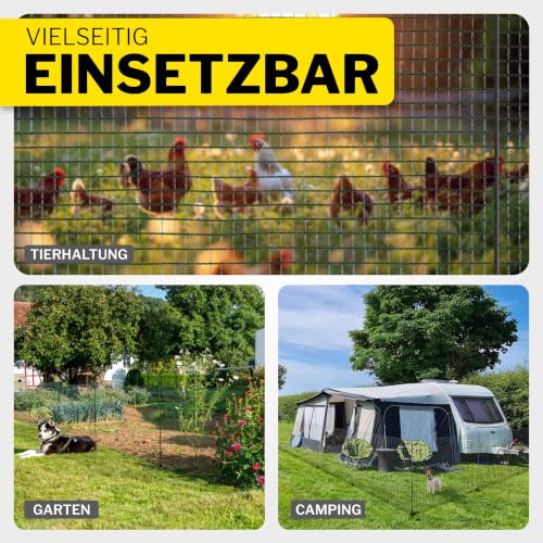 horizont Hundezaun FIX, 25 m lang, 120 cm hoch, 15 Pfähle, engmaschig