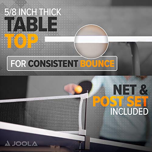 Image of JOOLA Indoor 15mm Ping Pong Table with Quick Clamp Ping Pong Net Set - Single Player Playback Mode - Regulation Size Table Tennis Table - Compact Storage Ping Pong Table