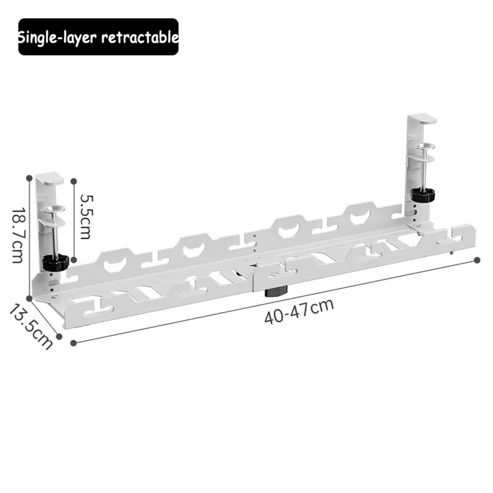 Kabelkanal Schreibtisch Unter dem Schreibtisch Kabelmanagement-Tablett ohne Bohren, Metall-Kabelmanagement unter mit Klemmmontage-Kabelfach Kabelmanagement(Black)