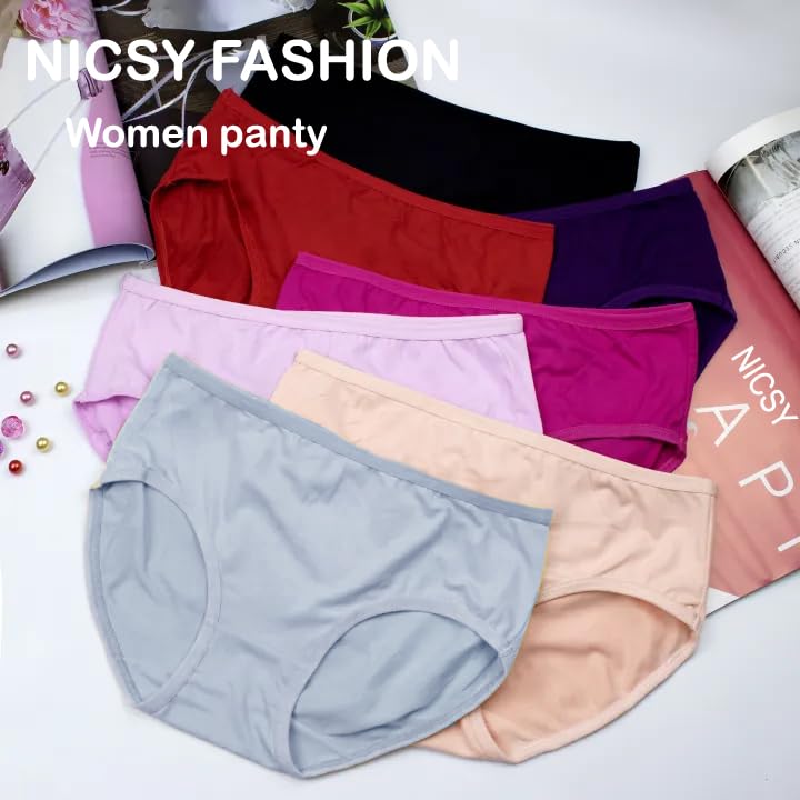 Image of NICSY Women Underwear Hipster Panty, Antibacterial Cotton Stretchable Super Combed Ladies Bikini Brief, Panty for Women.