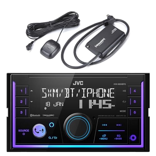 Reproductor doble DIN JVC con Bluetooth y sintonizador satelital miniatura 1