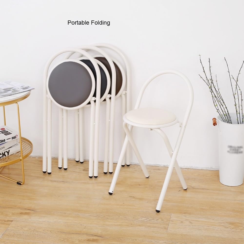 Ol portatile pieghevole con schienale slish rotondo in pelle ol per cucina casa & uso esterno design salvaspazio Ocns