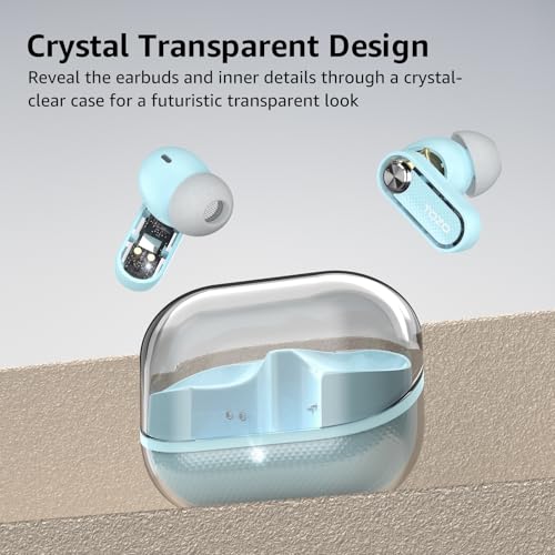 Image of TOZO Crystal pods ANC Wireless Earbuds with AI Translation, Crystal Design | 4 Mics Smart ENC AI Calls, 10mm Deep Bass Drivers, 70H Playtime, Fast Charging, Bluetooth 5.4 Ear Buds, 32EQ via APP