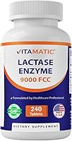 Vista 1 de Vitamatic Enzima de lactasa 9000 FCC 240 comprimidos - Caplets de alivio para la intolerancia a la lactosa