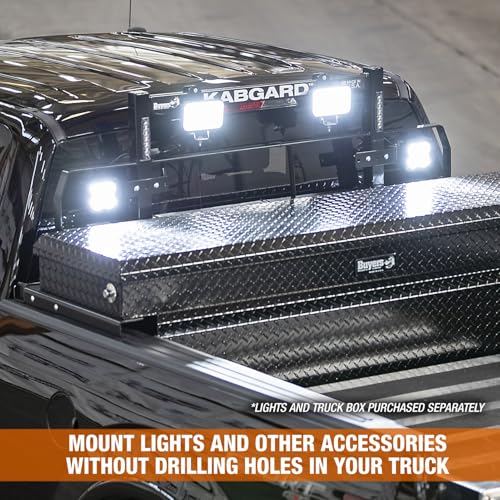 Image of 69 inch Kabgard Heavy-Duty Steel Pickup Truck Headache Rack and 21 inch Truck Toolbox Mounting Brackets, Made in The USA, Cab Rack for Trucks