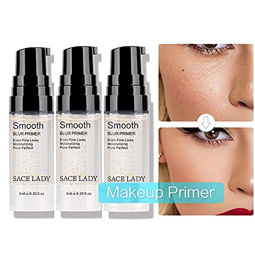 Poreless Face Primer 3Pcs & Shimmer Highlighter Makeup Glow Illuminator 3Pcs, Ultra-Smooth Soft Lightweight Pore Minimizer And Liquid Highlighter Face Cosmetic Set #TOP2