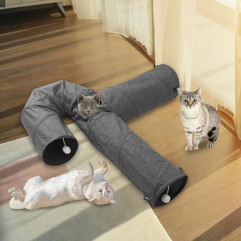 Tunnel Pliable pour Animaux De Compagnie pour Chats D'intérieur Jouets Interactifs Chaton Résistant Aux Rayures Cachette Maison D'entraînement Tube De Jeu Baril De Forage