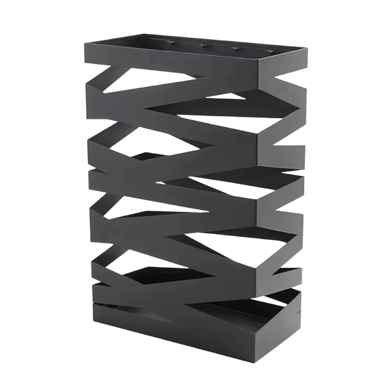 Esenlong Hollow Metal Umbrella Stand for Entryway Metal,Square Umbrella Holder Umbrella Organizer,Free Standing Holder Rack for Home Office,Hotel,Outdoor(Black)