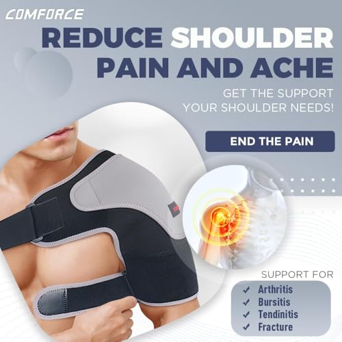 Shoulder Support Wrap with Gel Pad, Shoulder Brace for Pain, Rotator Cuff Support Brace for AC Joint Paint Relief, Shoulder Ice and Hot Pack, Fits Left and Right Arm - Image 6