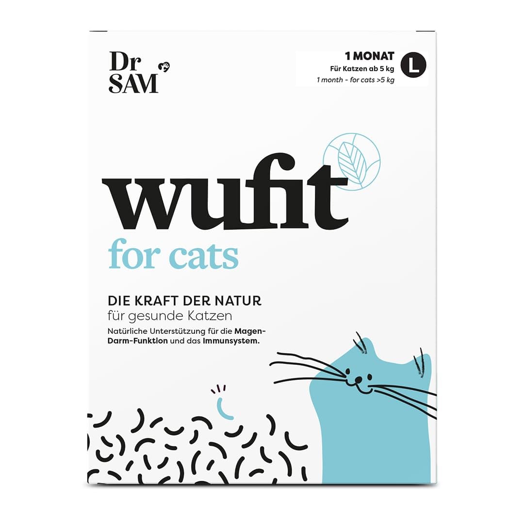 Dr. SAM wufit Cats Tabletten – Ergänzungsfuttermittel zur Unterstützung der Magen-Darm-Funktion nach exklusiver Tierarzt-Rezeptur, für Katzen über 5kg (1-Monatspackung)