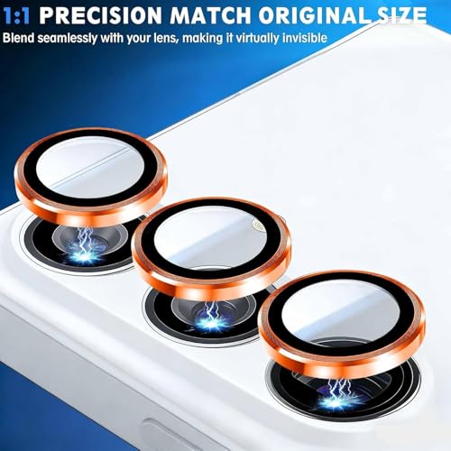 Image of CLITZ Camera Lens Protector for Samsung Galaxy S26 /S26 Plus, Metal Aluminum CircleTempered Glass Camera Protector, Military Grade Shatterproof,Case Friendly, Accessories Lens Protector-Orange