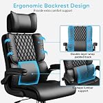 Sytas Big and Tall Office Chair with Headrest | Heavy Duty Executive Chair with Lumbar Support, High Back Computer Chair with Backrest and Flip-up Arms for Home Office,Black