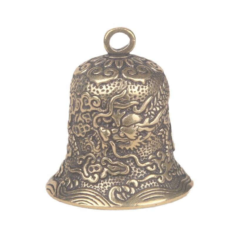 Pendentif cloche en laiton vintage artisanat d'art asiatique pour decoration interieure