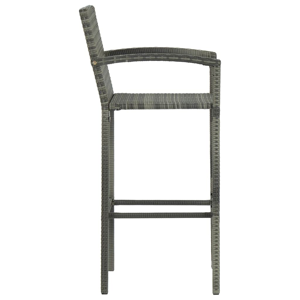 vidaXL 4X Tabourets de Bar Fauteuils de Comptoir Sièges de Pub Tabourets de Comptoir Fauteuils de Pub Sièges de Bistro Gris Résine Tressée