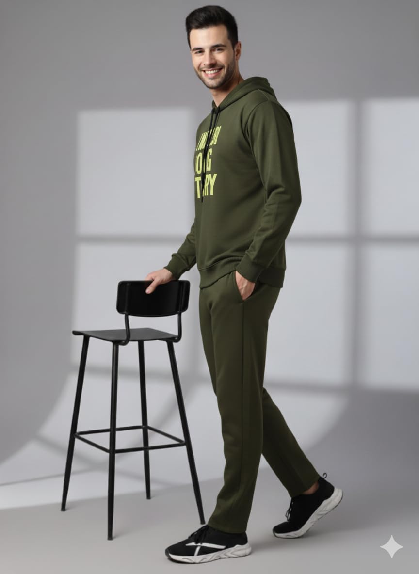 Mack Jonney Graphic Print Track Suit for men | Co-ord Set | Warm Fleece Tracksuit Set | Full Sleeve Hoodie-M4867 2