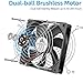 GDSTIME 120mm x 25mm 12V Fan 2 Pin Dual Ball Bearing, 5 Inch 12volt DC Brushless Cooling Computer Case Fan Replacement for Ice Maker/Power Supply, 2 Pack