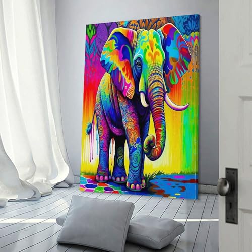 Peinture sur toile éléphant pour chambre à coucher et couloir apaisant