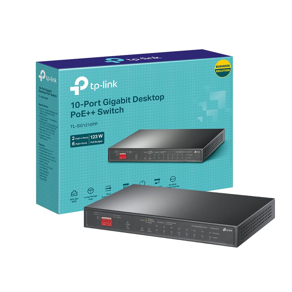 TL-SG1210PP switch No administrado Gigabit Ethernet (10/100/1000) Energía sobre Ethernet (PoE) Negro