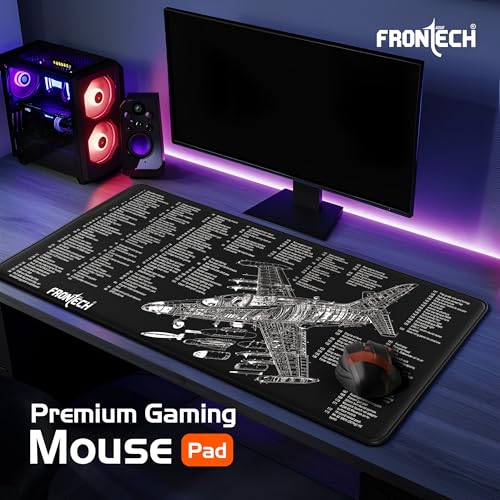 Image of FRONTECH Extended Gaming Mouse Pad (900 x 400 mm) - Premium Desk Mat with Anti-Slip Rubber Bas | Water-Resistant Surface | Stitched Edges & Ultra-Smooth Control for Gaming & Office (MSP-0058)