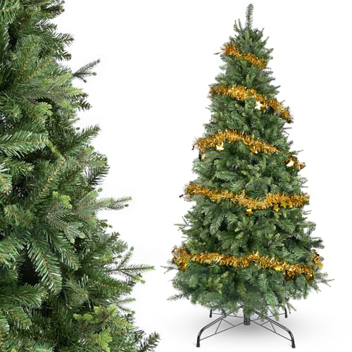 YEAUPE PRO Árbol de Navidad Artificial 160 cm con 800 Puntas, PVC + PE | Base Metálica Resistente Incluyendo una Cinta Decorativa de 9 m | para Interior y Exterior