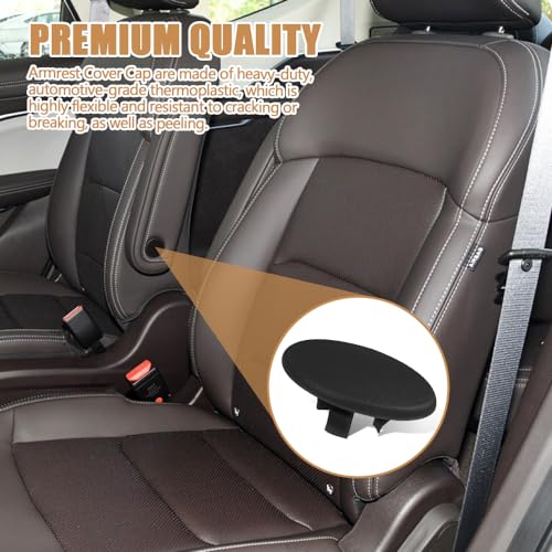 2PCS Armrest Cover Cap, Seat Parts Replacement for 07-19 Chevy Tahoe Black - Picture 2 of 19