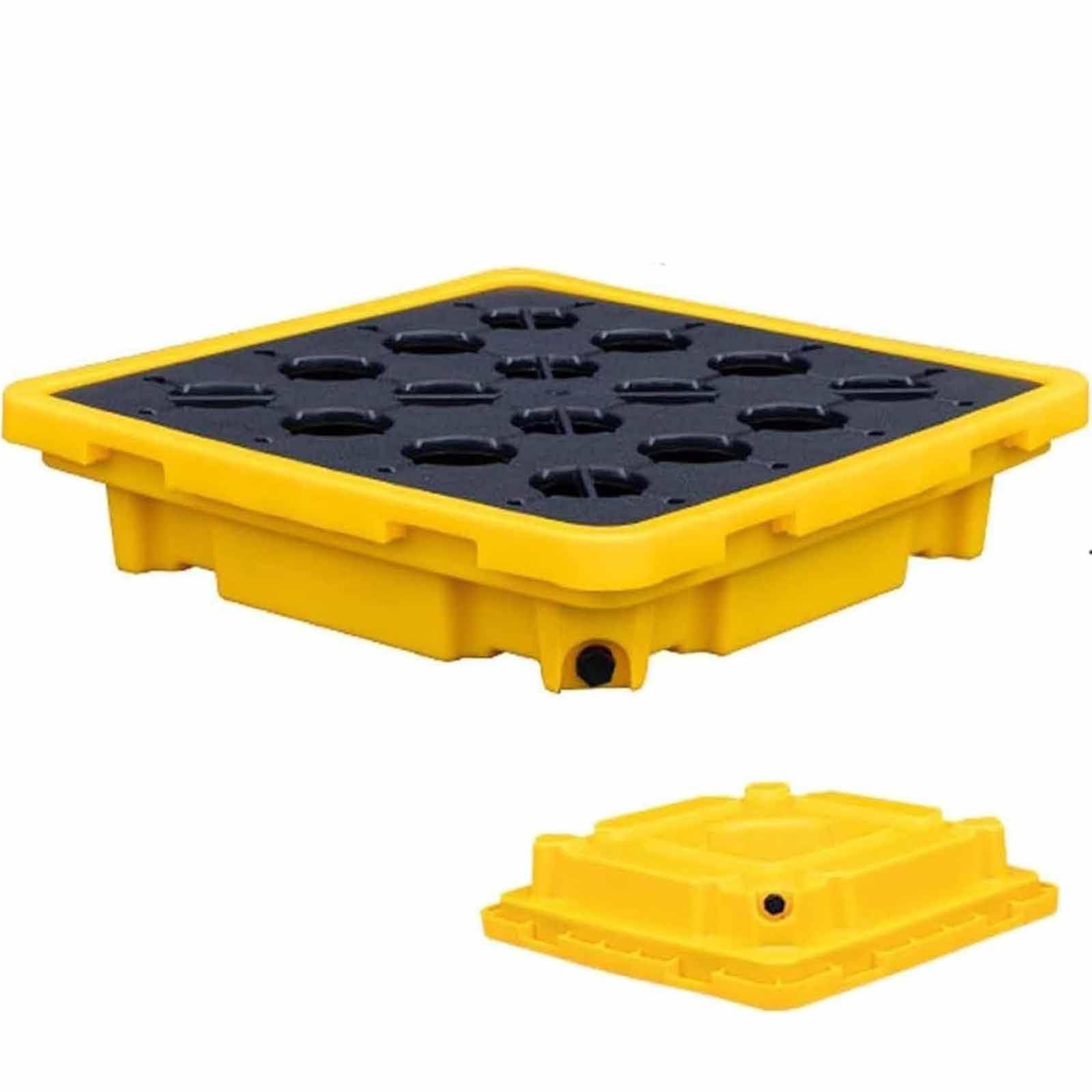 SaryEdge Oil Drum Spill Containment Tray with Grating for Anti-Leakage Protection in Industrial Settings,33.5 * 33.5 * 5.5cm,33.5 * 33.5 * 5.5cm