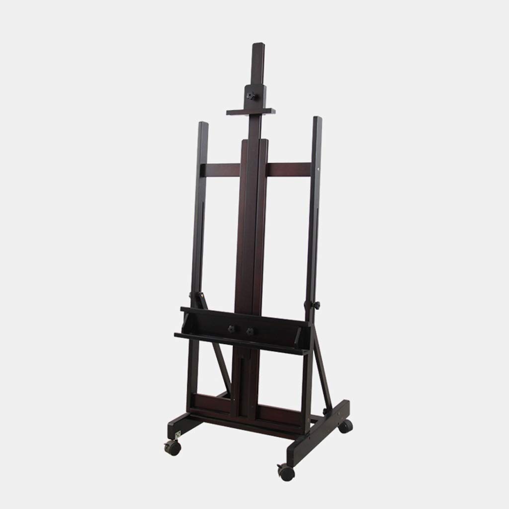 HADECOLL Tripod Artist Easel,Large Beech Multifunction Profession Studio Easel Indoor Canvas Ad Display Stand With Wheel,Black