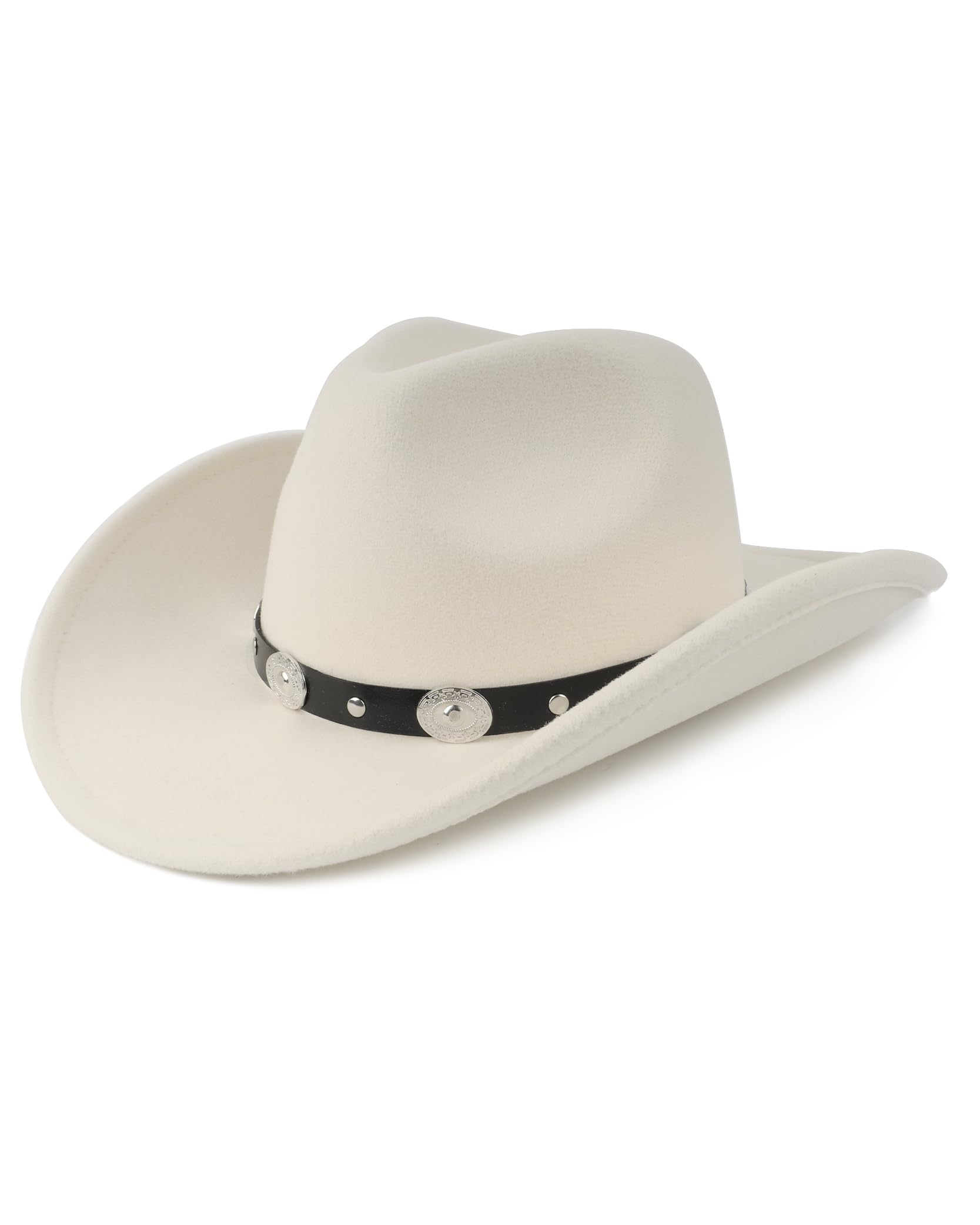 Zylioo Cowboyhut Filzhut Westernhut mit breiter Krempe Fedora Panamahut mit Gürtelschnalle
