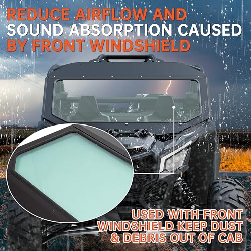 ECOTRIC Full Glass Windshield + Sun Visor Compatible With Can Am Maverick X3 900 XRS XDS Turbo R Max 2017-2025