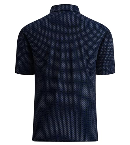 Alex Vando Mens Golf Shirt Moisture Wicking Quick-Dry Print Performance Polo Shirts for Men