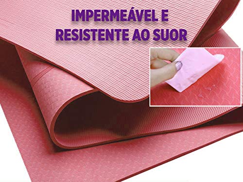 Tapete Yoga TPE 6mm Linhas Corporais Rosa