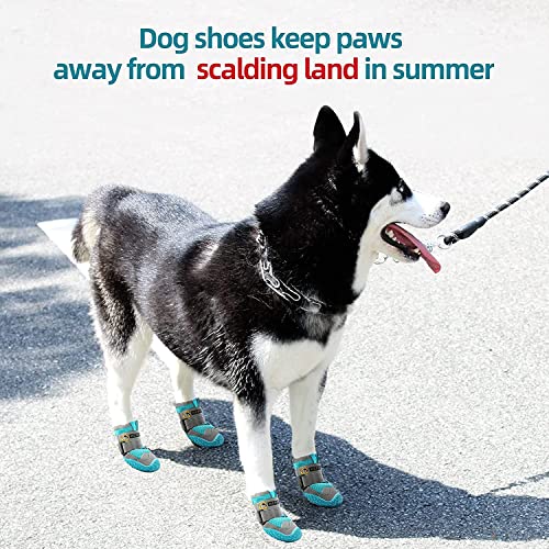 Image of PETANGEL HCpet Dog Boots for Hardwood Floor | Breathable Shoes | Booties With Reflective Anti-Slip Sole | Outdoor Paw Protectors With Rubber Soles for Hiking and Running (Size: 5)