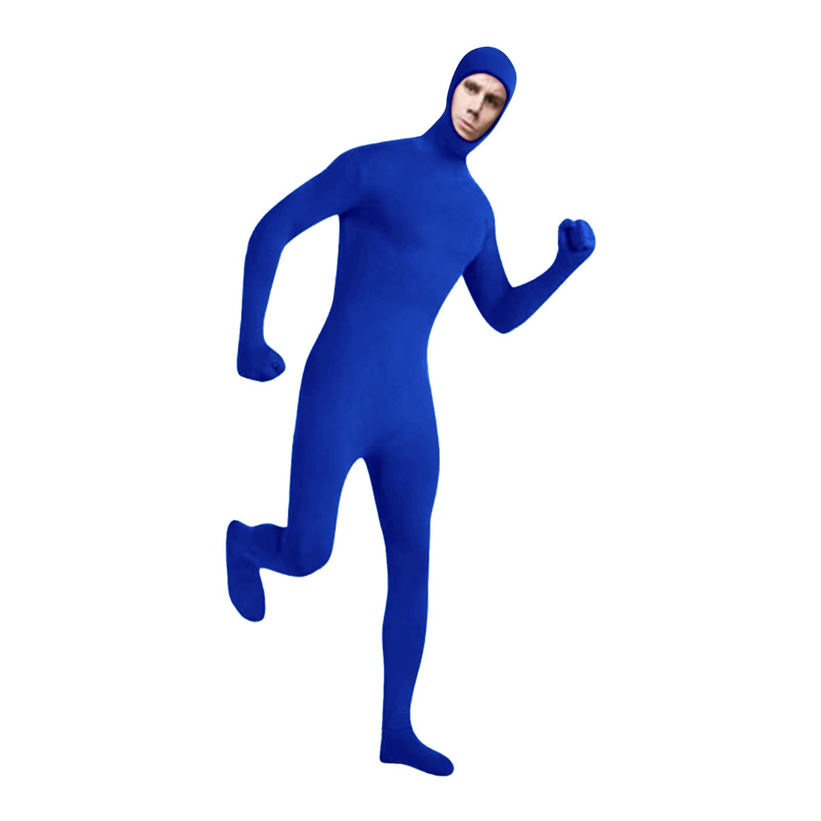 Halloween Stealth Suit for Adults and Kids Unisex Bodysuit for Stage Performance and Costume Events Lingerie Costume for Women Men Kids Cosplay (Blue-A,XXL) — image 1