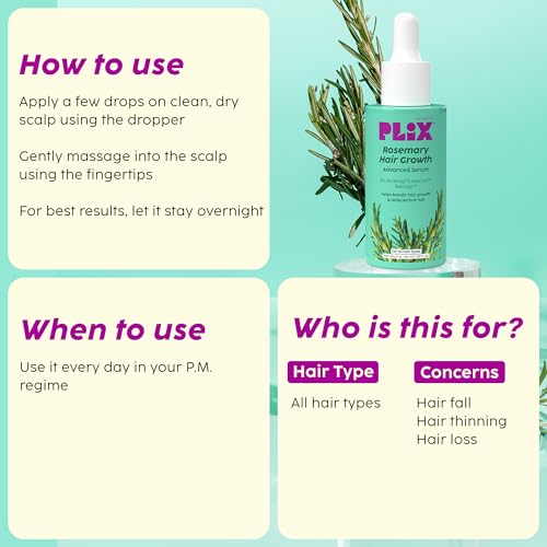 Image of PLIX - THE PLANT FIX Rosemary Advanced Hair Growth Serum with 3% Redensyl, 4% AnaGain, 3% Baicapil, 50 ml | Thicker & Stronger Hair | Prevents Hairfall & Stimulates Hair Follicles | For All Hair Types