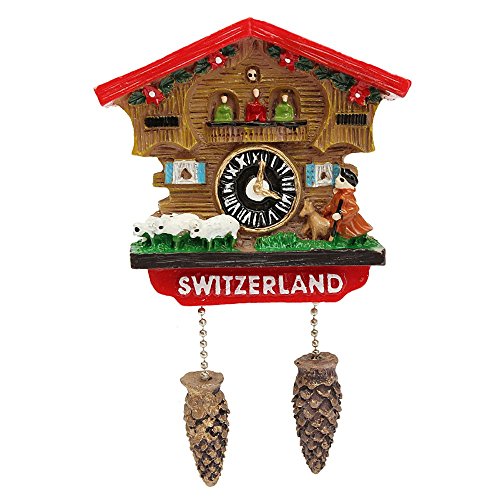 FunnyToday365 Handmade 3D Resin Cuckoo Clock Travel Souvenirs Creative Refrigerator Stickers Home...