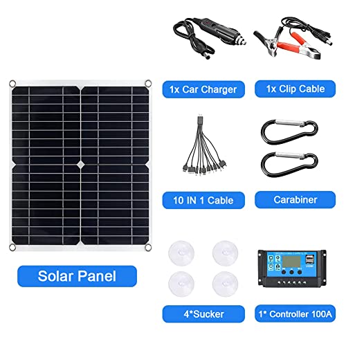 200 Watt Solar Panel Kit 12V, Dual 5V Usb Outputs Solar Panel Controller Combo,With 100A Solar Charge Controller For Caravan Boat Home, Camping, Boat, Caravan, Rv And Other Off Grid Applications #TOP5