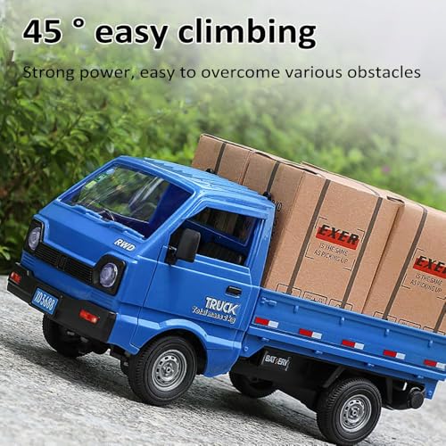 Image of GoolRC Remote Control Car Kei Truck, 1:16 Scale RC Transport Pickup Truck with Spray and Light, 2.4GHz All Terrain RC Cars for Teens and Adults Christmas or Birthday Gift (White)