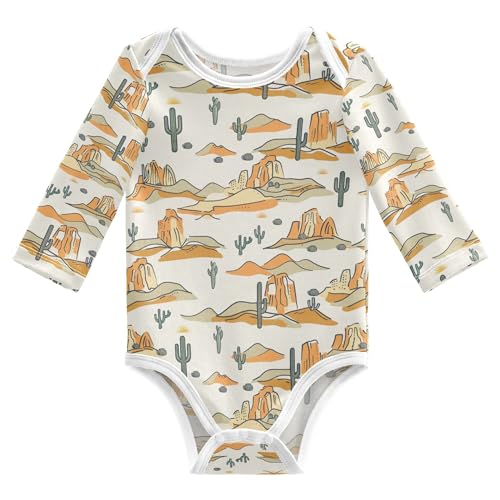 Retro Western Cactus Desert Baby Girl Outfit Soft Cotton Boy Baby Clothes for Baby Sleepers First Birthday 24M