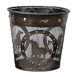 BLACK FOREST DECOR Western Horse Metal Waste Basket