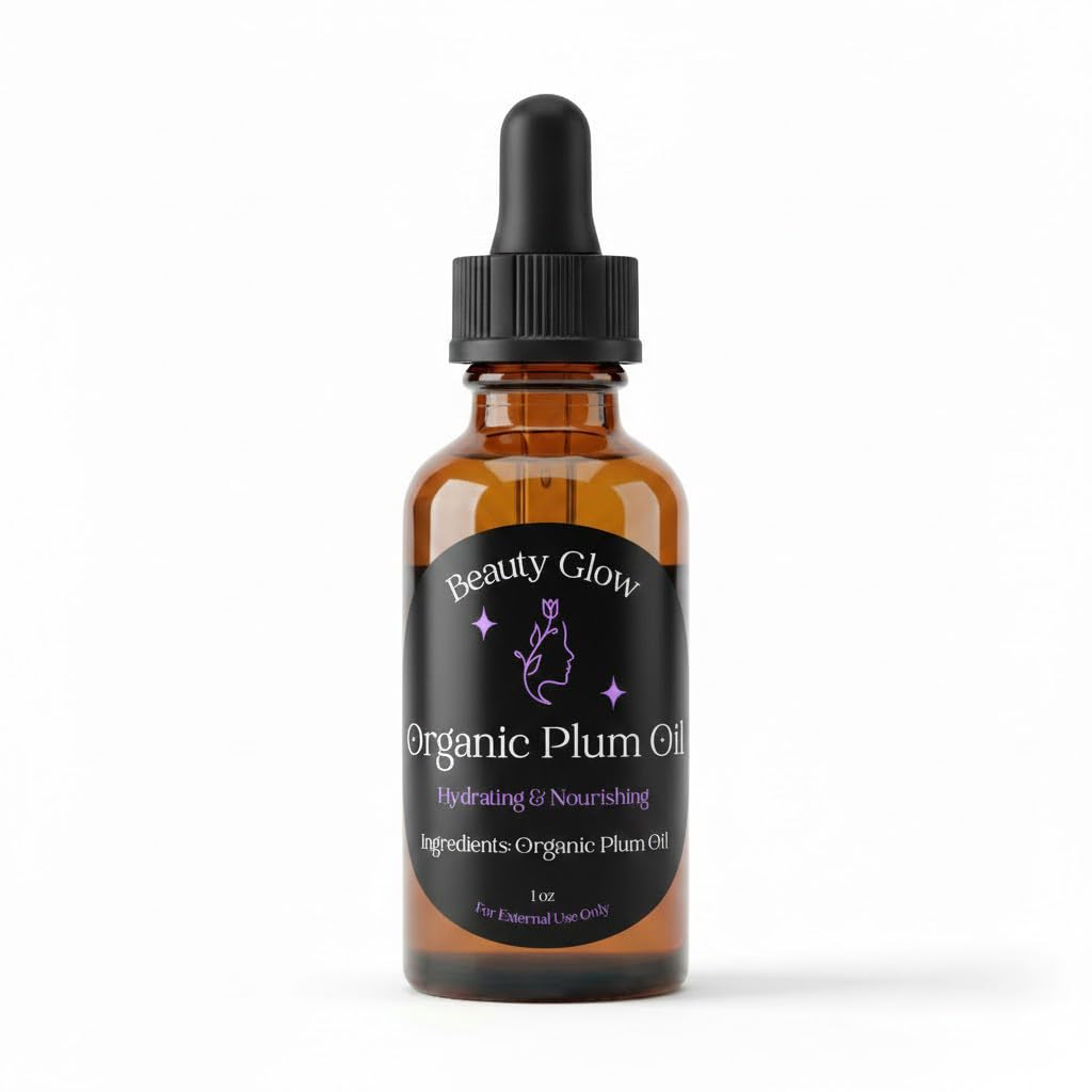 Organic Plum Oil Cold Pressed for Face Anti-Aging Facial Moisturizer Plumping Miracle Serum Natural Skincare Beauty Glow Antioxidant 1 Fl Oz/30mL