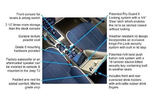 Tuffy Security Products Series Ii Center Console - '97-06 Wrangler Tj; W/Factory Console; W/Factory Subwoofer (Full Console; Black) #TOP3
