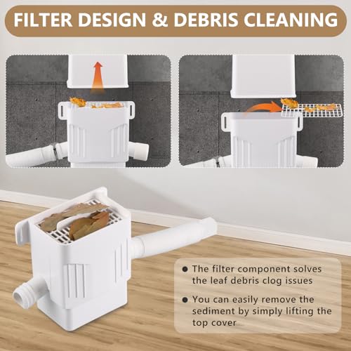 Rainwater Collection System, Rain Barrel Diverter Kit for 2x3”and 3x4” Downspouts, with Filtration and Hose, Rain Diverter, Downspout Diverter, White - Image 5