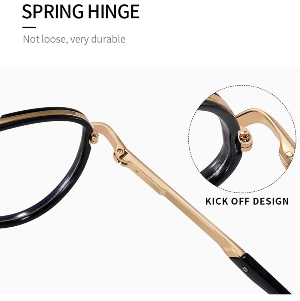 Peekaboo okulary męskie z przezroczystymi soczewkami TR90 przezroczyste szare kwadratowe oprawki do okularów dla mężczyzn metalowa modna dekoracja