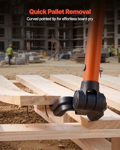 VEVOR Pallet Buster Tool with 44" Carbon Steel Handle, Adjustable Head, Wrecking Bar for Deck Board Removal, Prying up Decking, Busting Pallets & Effortless Nail/Screw Pulling - Thumbnail 2