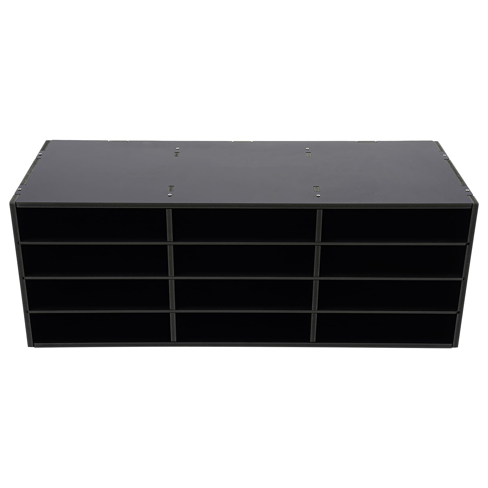 12 Fächer Briefablage A4 Stapelbar Dokumentenablage PVC Einlegeböden Papierablage Büro Ablagefächer, Halten Sie Ihren Desktop Sauber, Schwarz