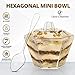 Oasis Creations Hexagonal Mini Bowl-Lids & Spoons Included- 3.3 ounce -40 Count -Clear Plastic - Six Sided - Flower Cup-Dessert Cup- Serving -Snack Bowl-Disposable or Reusable